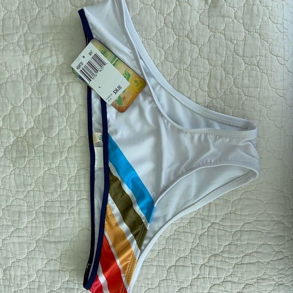 NWT White Hobie Rainbow Cheeky Bathing suit Bottoms - Picture 5 of 6